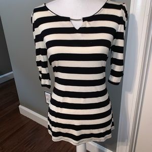 Premise Studio- Black & White Shirt with Keyhole